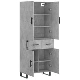 Highboard Concrete Grey 69.5x34x180 cm Engineered Wood 3198173