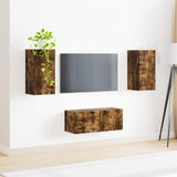 TV Cabinet Set Wall-mounted 2 pcs Smoked Oak Engineered Wood 3408966