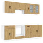 ZNTS 8 Piece Kitchen Cabinet Set Kalmar Artisan Oak Engineered Wood 3314830