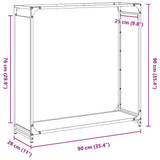 Firewood Rack Black 90x28x90 cm Cold-rolled steel 864215