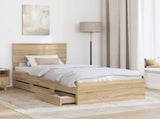 Bed Frame with Drawer Sonoma Oak 100 x 200 cm Engineer Wood 3408014