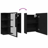Bathroom Mirror Cabinet with Door Black Oak 62.5 x 20.5 x 64 cm 862523