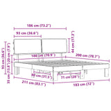 Bed Frame with Upholstered Headboard Taupe 180 x 200 cm 3398072