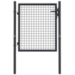 ZNTS Mesh Garden Gate Galvanised Steel 100x125 cm Grey 145771