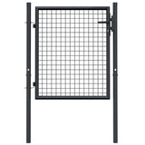 ZNTS Mesh Garden Gate Galvanised Steel 100x125 cm Grey 145771