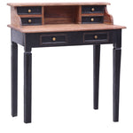 ZNTS Writing Desk with Drawers 90x50x101 cm Solid Mahogany Wood 283910