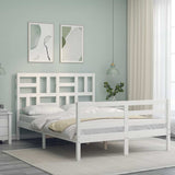 Bed Frame without Mattress White 140x190 cm Solid Wood 3194877