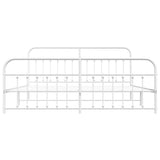 Bed Frame White Powder-Coated Steel Double Industrial Bed Frame 352651