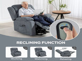 Power Lift Recliner Chair with Massage, Overstuffed Lift Chair for Elderly with Footrest, Remote and T3398P422786