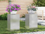 Plant Stand 2 pcs Silver 24 x 24 x 55 cm Stainless steel 865817