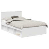 Bed Frame with Headboard White 135 x 190 cm Engineered wood 3407886