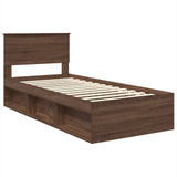 Bed Frame with Headboard Brown Oak 90 x 190 cm Engineered wood 3407928