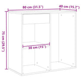 Cosmetic Cabinet Old Wood 80x40x75 cm Engineered Wood 857029