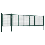 ZNTS Garden Gate Steel 500x100 cm Green 144317