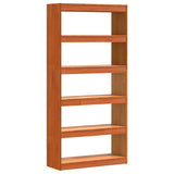 Book Cabinet Wax Brown 80 x 30 x 167.5 cm Solid Pine Wood 869871