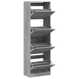 Shoe Cabinet with 4 Flip-Drawers Grey Sonoma 60x34x187.5 cm 3214376