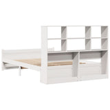 ZNTS Bookcase Bed without Mattress White 140x200cm Solid Wood Pine 3322472