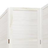 Room Divider 5 Panels White Solid Wood Paulownia 358840