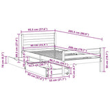 Bed Frame without Mattress 90x200 cm Solid Wood Pine 3301604