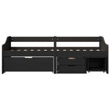 Day Bed with 3 Drawers without Mattress IRUN Black 90x200 cm 3314684