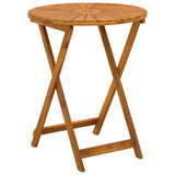 Folding Garden Table Natural 60 x 75 cm Solid Acacia Wood 42024978
