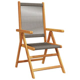 Reclining Garden Chairs 8 pcs Grey Solid Wood Acacia 3214534