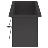 Garden Planter with LED Black 30 x 80 x 30 cm Steel 8008098