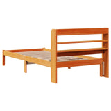 Bed Frame with Headboard without Mattress Wax Brown 100x200 cm 3306557