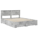 Bed Frame Concrete Grey 160 x 200 cm Engineered Wood 3410873