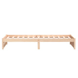 Bed Frame without Mattress White Solid Wood 100x200 cm 814940