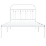 Metal Bed Frame without Mattress with Headboard White 100x200cm 376644