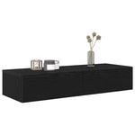 ZNTS Wall Shelf with Drawers Black 100x36x19 cm Engineered Wood 859987