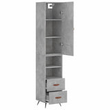 Highboard Concrete Grey 34.5x34x180 cm Engineered Wood 3198893