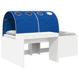 Kids'High Bed Frame with Desk White and Blue Engineered Wood 3423679
