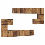 TV Cabinet Set Wall-mounted 10 pcs Old Wood Engineered Wood 3393318