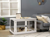Dog Crate Furniture, Puppy Crate End Table, Pet Kennel House with 2 Doors for Medium and Small Dogs, T3398P349618