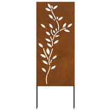 Garden Privacy Screen Floral Rusty 50 x 140 cm Weathering Steel 876328