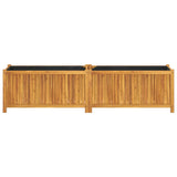 Garden Planter with Liner 199x38.5x50 cm Solid Wood Acacia 366443