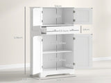 Multi-Storage Freestanding Kitchen Cabinet - White T3398P342968
