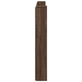 Storage Headboard with LED Brown Oak Engineered Wood 3418681