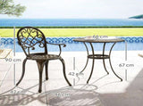 Three-Piece Elegant Aluminium Garden Set - Bronze Tone T3398P323815