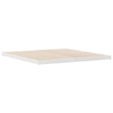 Floor Bed Frame White 213.5 x 204 x 9 cm Solid Pine Wood 869745