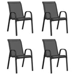Stackable Garden Chairs 4 pcs Black Textilene Fabric 318780