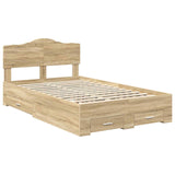 Bed Frame with Drawer Sonoma Oak 120 x 200 cm Engineered Wood 3413213
