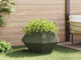 Planter 2 pcs Olive Green 75 x 75 x 60 cm Steel 884045