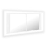 ZNTS LED Bathroom Mirror Cabinet White 100x12x45 cm Acrylic 804980