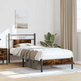Bed Frame without Mattress Smoked Oak 75x190 cm Small Single Engineered Wood 4106880