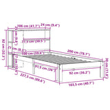 Bookcase Bed without Mattress Wax Brown 100x200cm Solid Wood Pine 3322545