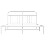 Metal Bed Frame without Mattress with Headboard White 180x200cm 352631