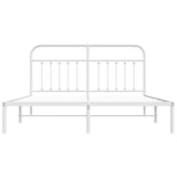 Metal Bed Frame without Mattress with Headboard White 180x200cm 352631